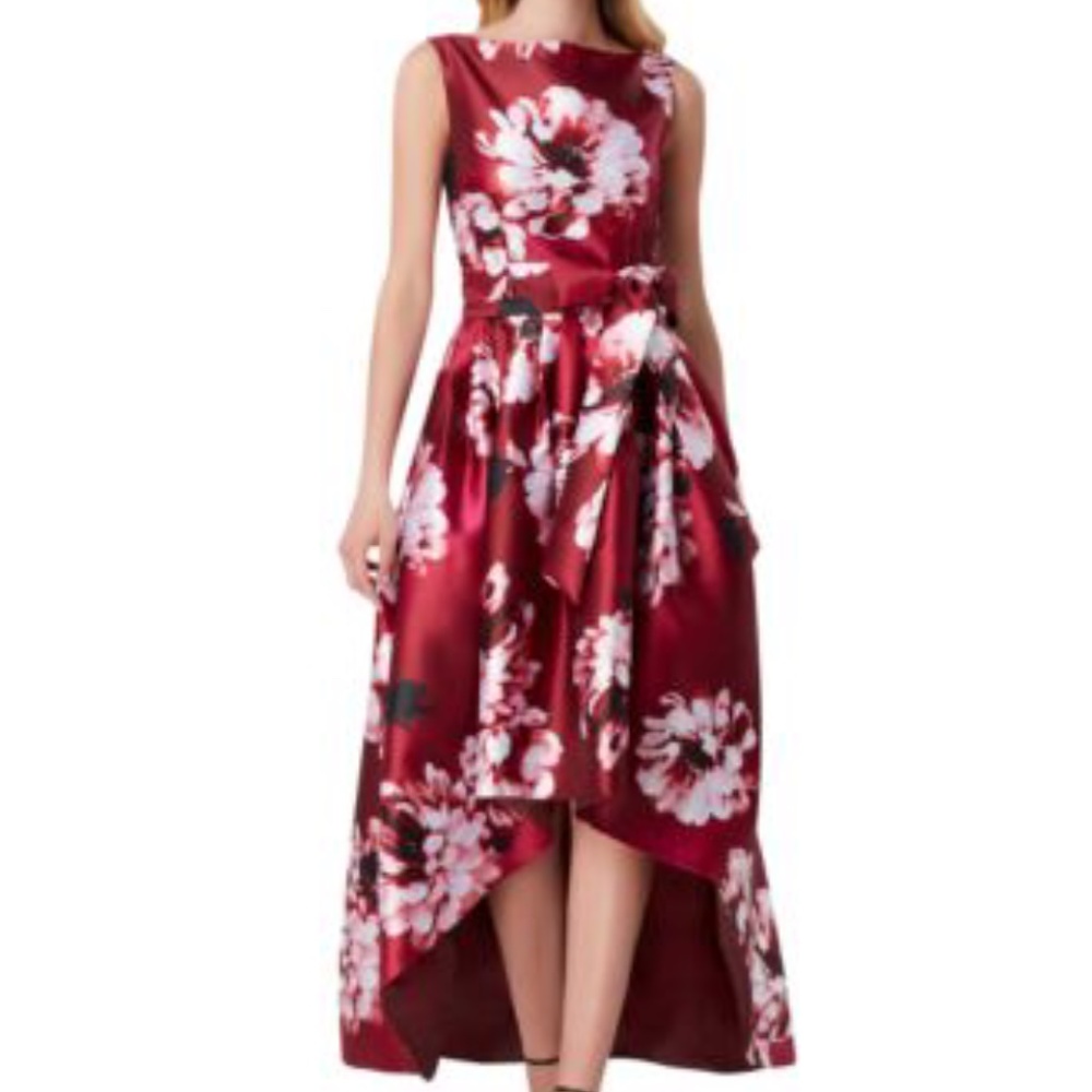 Tahari Hi Low Floral Print Dress